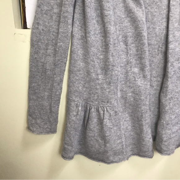 InCashmere Open Cardigan Cashmere Sweater Pleated Hem Flare Soft Knit Peplum S - Picture 6 of 12